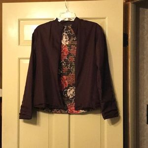 Brown-multi - reversible, 2 in 1 open face Jacket